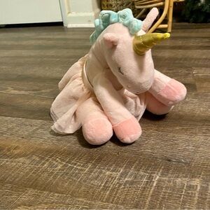 Baby Aspen Unicorn Rosie Pink Plush Ballerina Tutu Sleepy Eyes 10 Inch